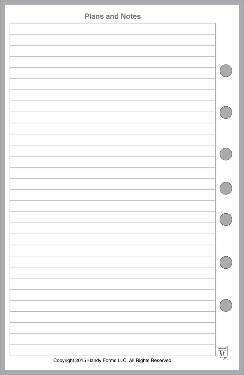 Handy Forms Classic Size Daily Task Planner Insert, Sized and Punched for 7-Ring Notebooks Such as Franklin, etc. (5.5" x 8.5") - Image 2
